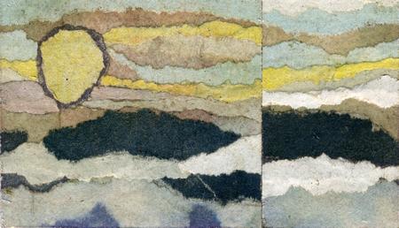  Air I','Mixed media: found paper on wood, 5.5" x 3.5", &copy; Photo: Natasha Duwin 